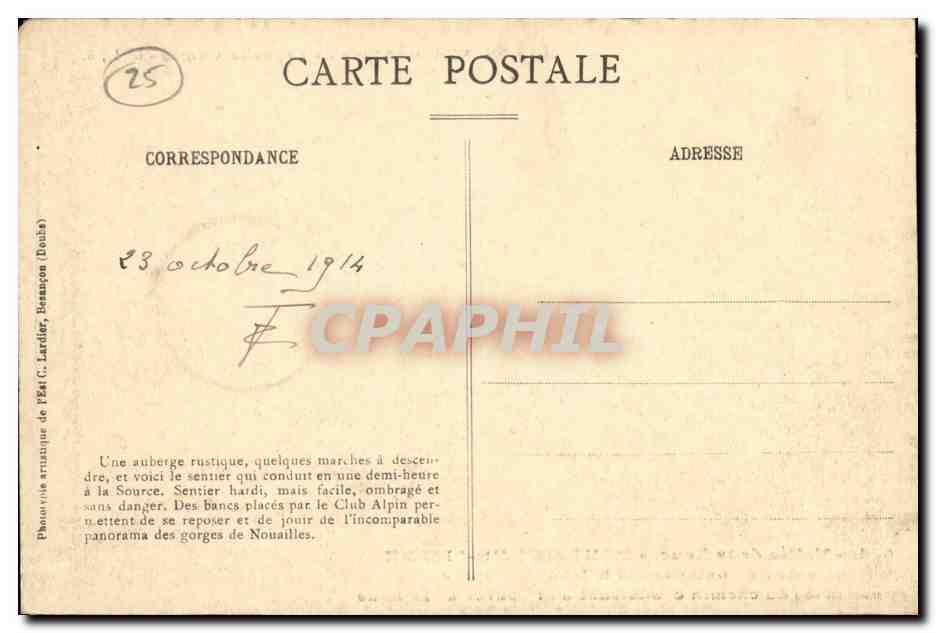 Vallée de la Loue - MOUTHIER-Haute-PIERRE — Route de Pontarlier et Chalet de la Source — C. L. B. — Reverso