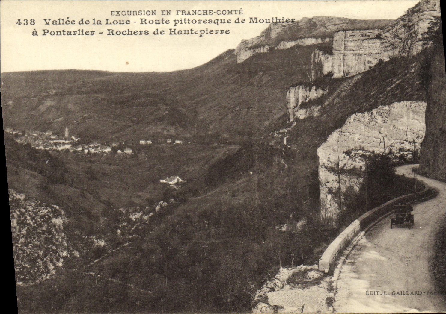 Vallée de la Loue - Route pittoresque de Moutthier à Pontarlier - Rochers de Haute-pierre — Édit. L. Gaillard-Préteur