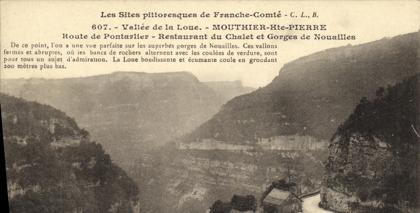 CPA Vallee de la Loue Mouthier Hte Pierre Route de Pontarlier Restaurant du chalet et gorges de Nouailles