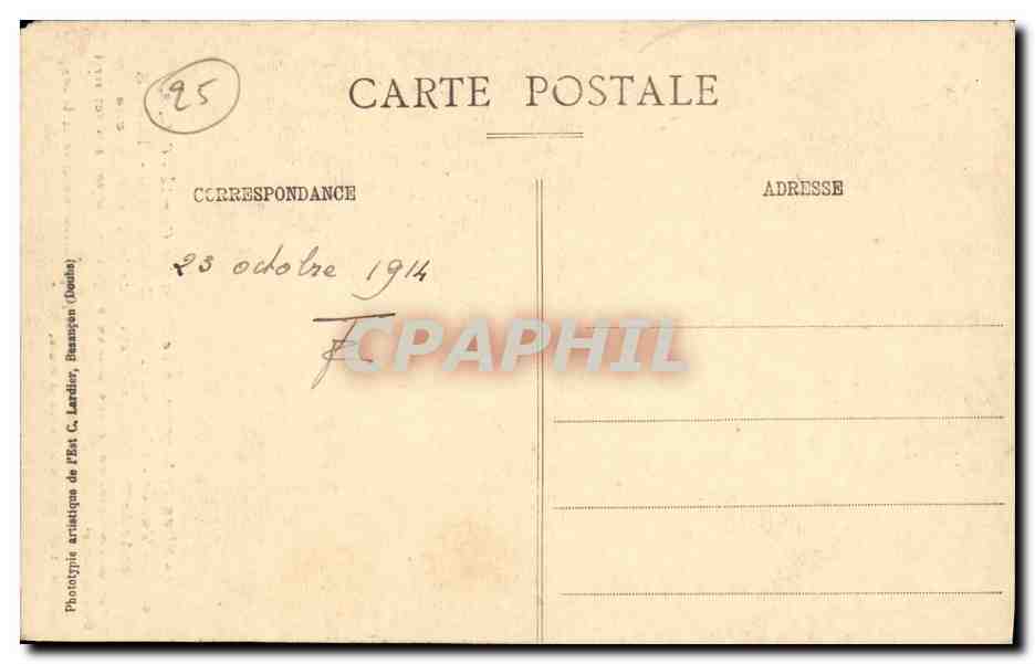 Route de Pontarlier - Percée de la Vieille-Roche — Vallée de la Loue — MOUTHIER Hte-PIERRE — C.L. B. 603 — Rückseite