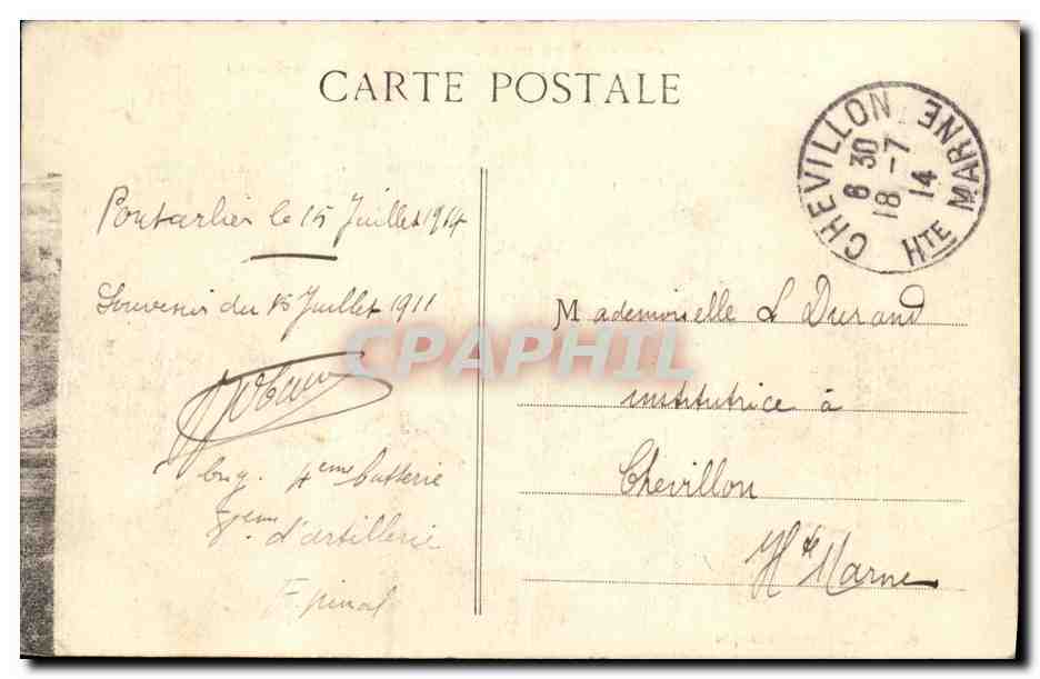 CPA Pontarlier Le Fort de Joux — Rückseite