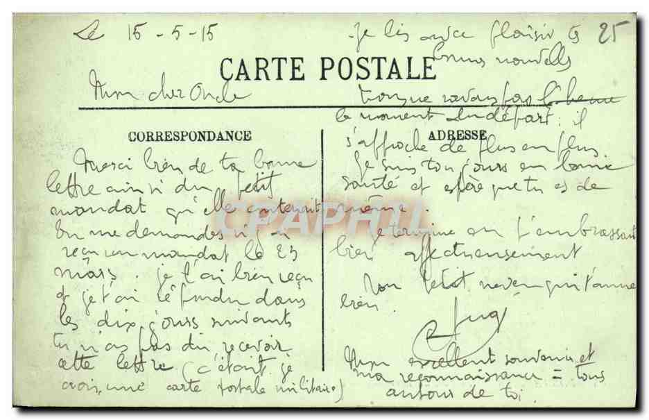 CPA Pontarlier Le Fort du Larmont — Rückseite