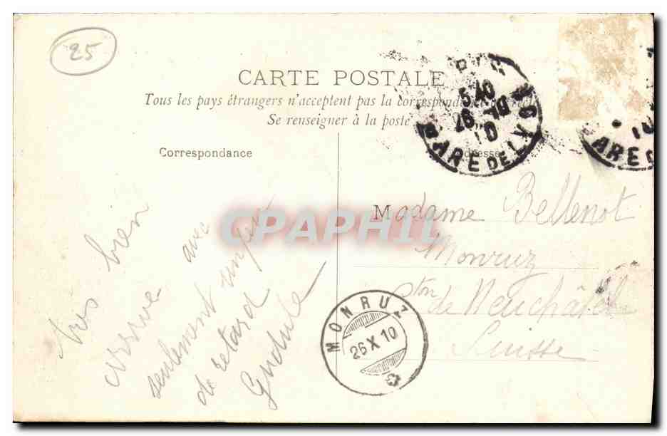 CPA Pontarlier Le Fort de Joux  — Rückseite