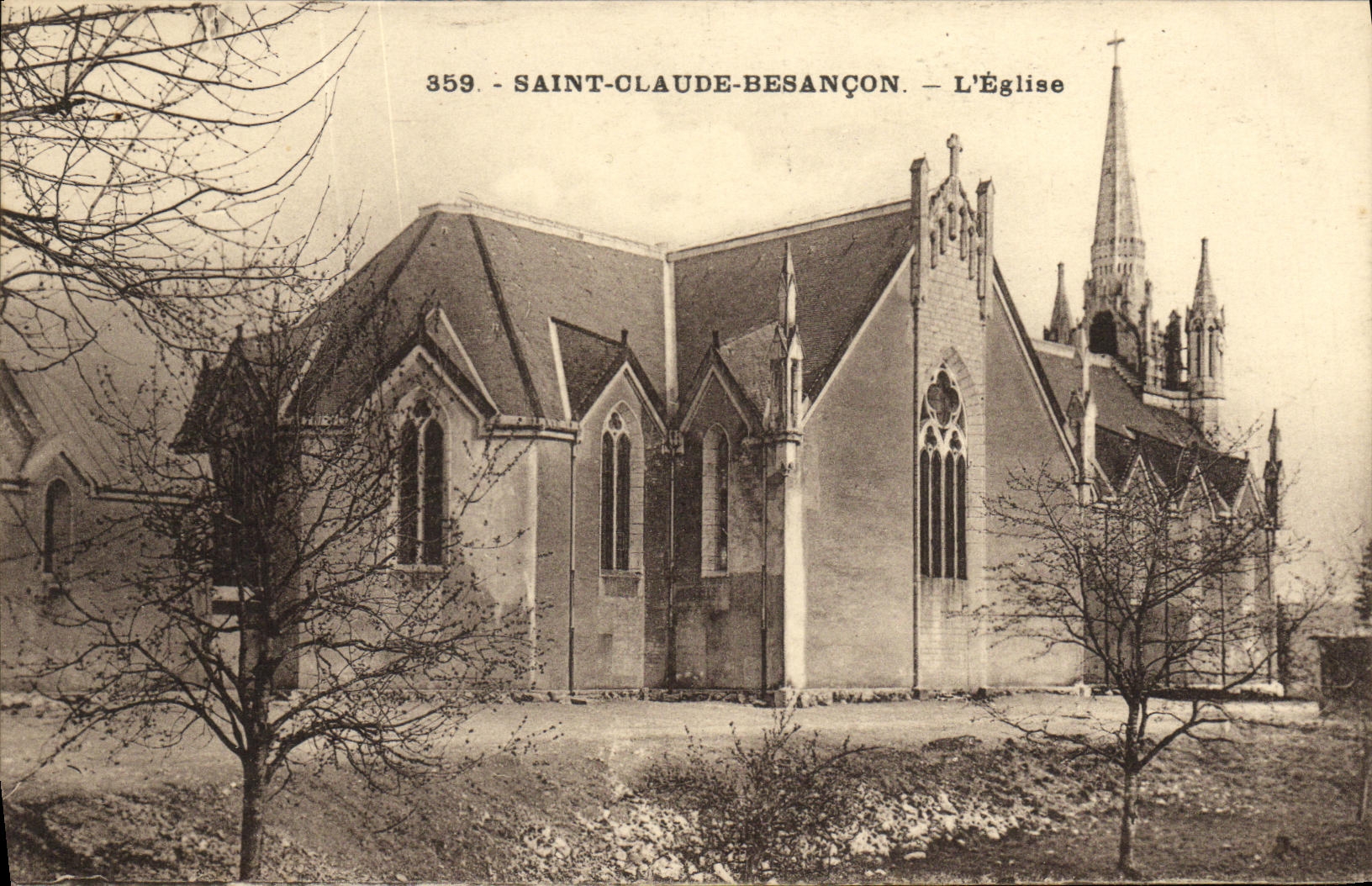 CPA Saint Claude Besancon L Eglise