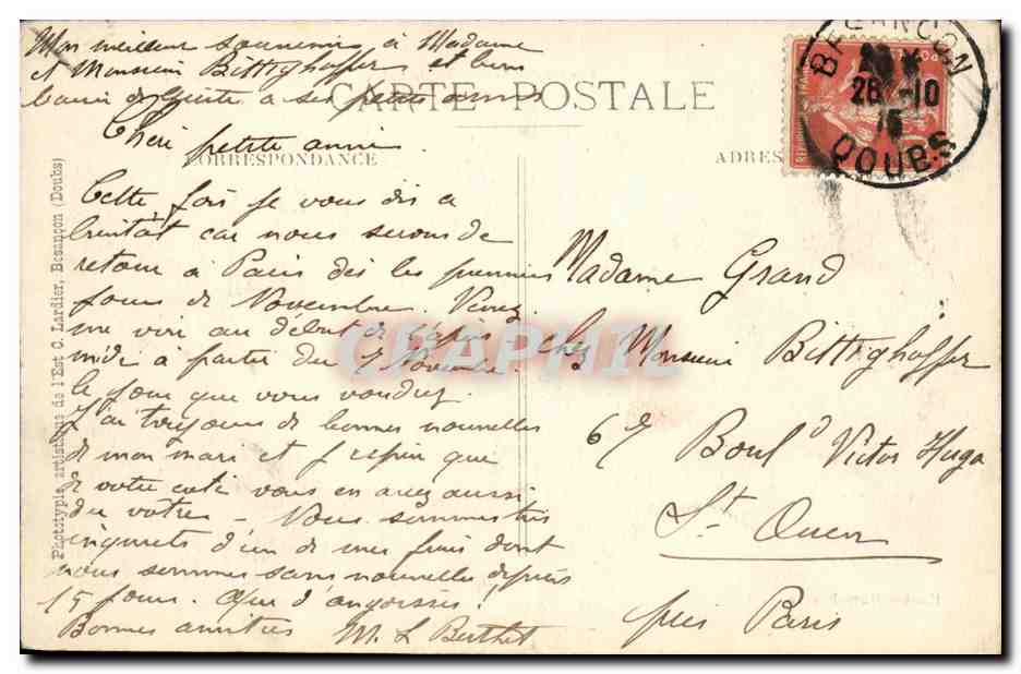 Chalèze - Das Schloss und Route d'Arcier — Umgebung von Besançon (Doubs) — Edition Hury-Bonzon — Rückseite