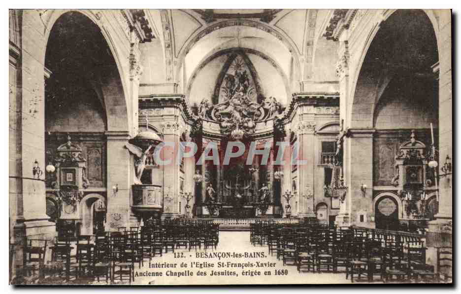 CPA Besancon les Bains Interieur de l Eglise St Francois Xavier Ancienne Chapelle des Jesuites erigee en 1680