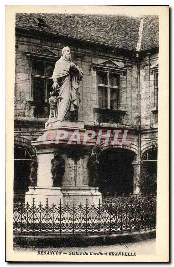 CPA Besancon Statue du Cardinal Granvelle
