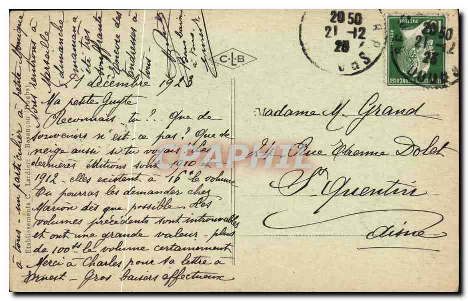 Besançon — Église Notre-Dame — Éditeur C. Lardoin, n° 67 — Reverso