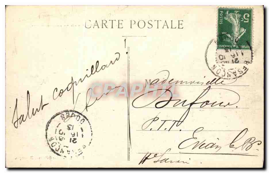Besançon — Le Doubs au barrage Saint-Paul, l'Île des Moineaux et la Citadelle — Edit. L. Gaillard-Pierre, Besançon — Rückseite