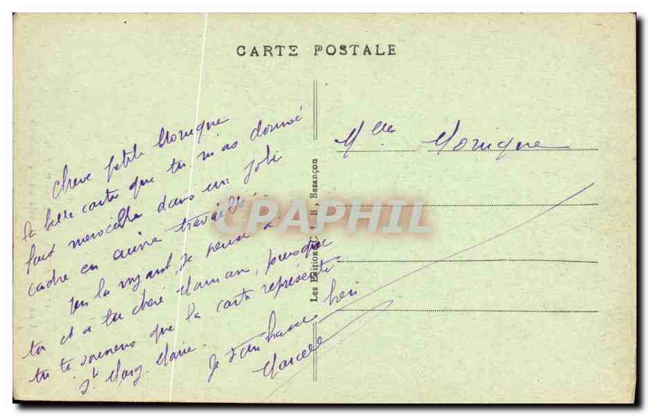 Besançon-les-Bains — Rue Mégevand — Séminaire — Verso