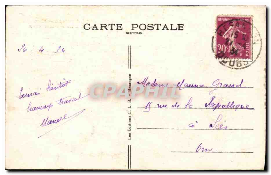 Besançon-les-Bains — Le Doubs et L'Île des Moineaux — Éditions C. L. B. — Reverso