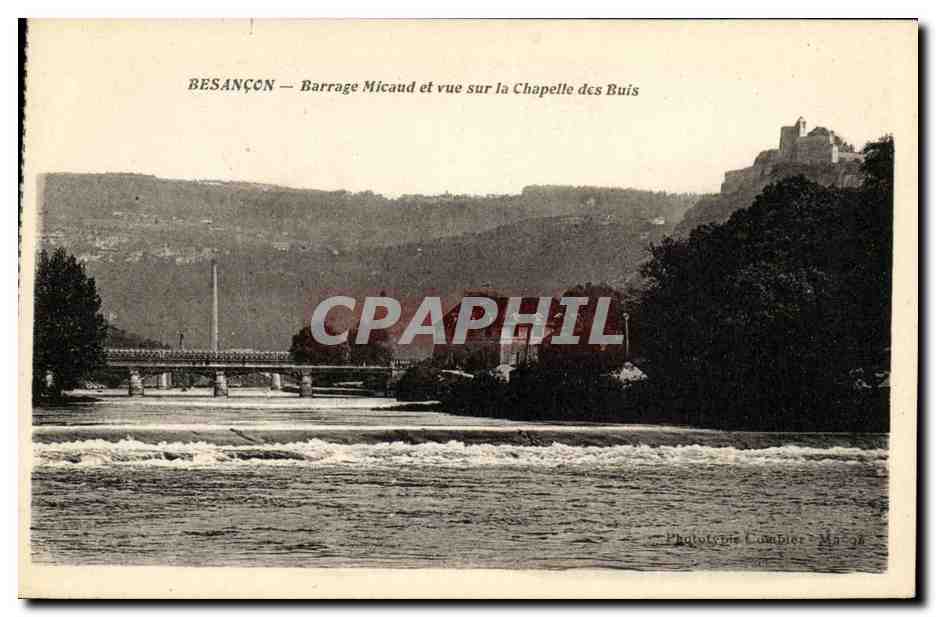 Besançon — Barrage Micaud et vue sur la Chapelle des Buis — Phototypie Lombre - Ma 38