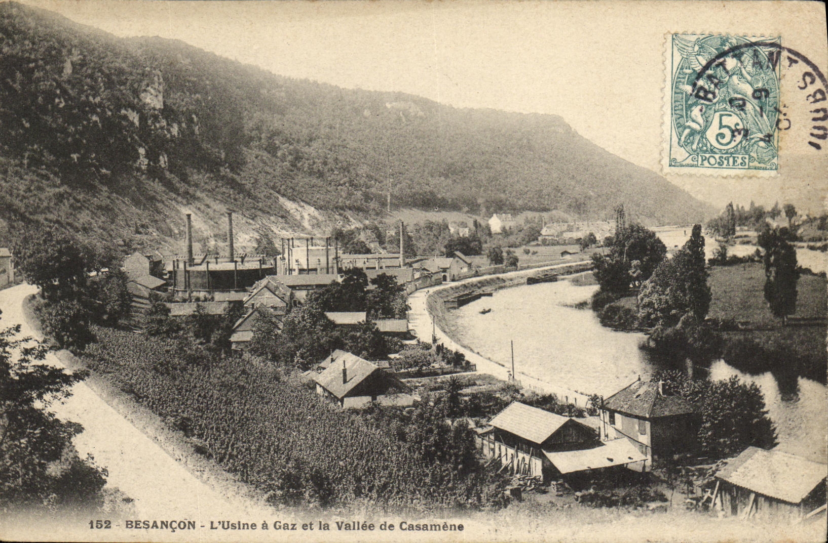 Besançon - L'Usine à Gaz et la Vallée de Casamène — éditeur inconnu, n° 152