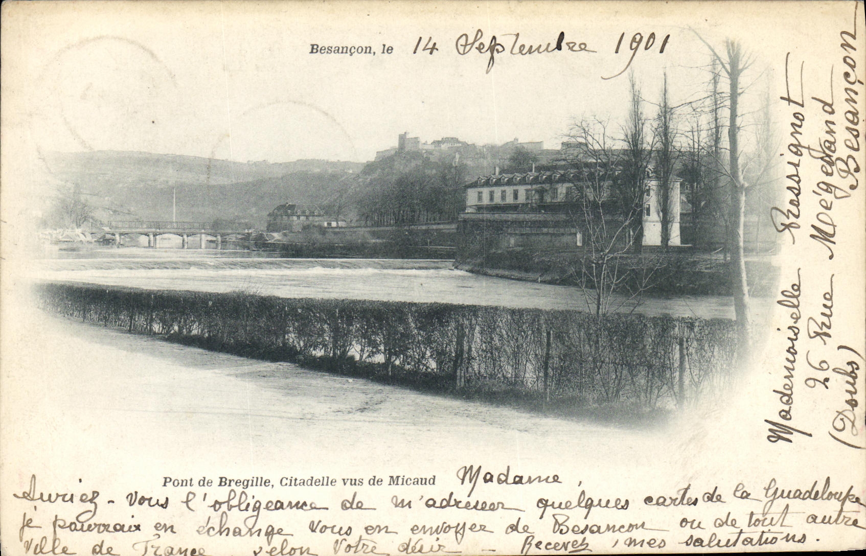 CPA Besancon Le Pont de Bregille Citadelle vus de Micaud
