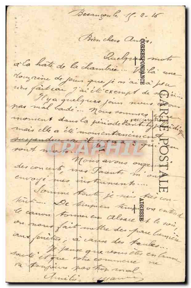 CPA Besancon Historique Etablissement thermal des Bains Salins de la Mouillere cree en  — Rückseite