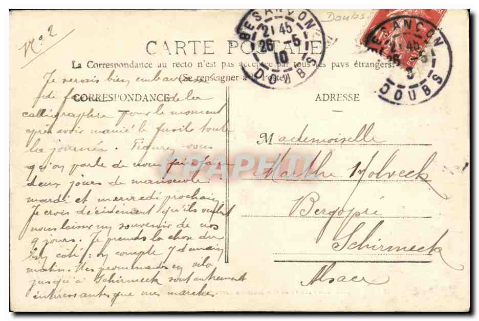 Die Felsen der Zitadelle in Tarragnoz — Besançon — Französische Republik — Rückseite