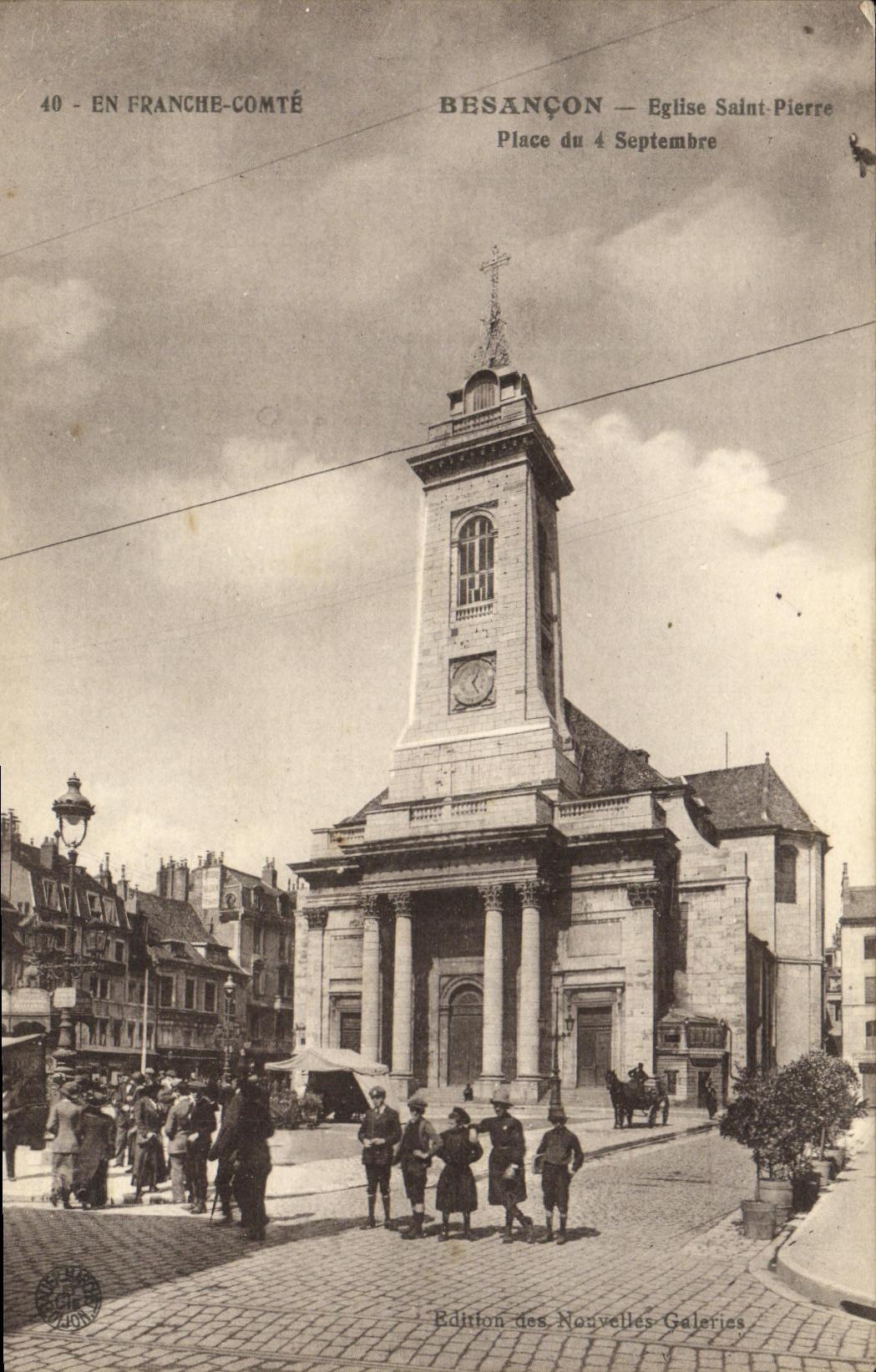 CPA Besancon Eglise Saint Pierre Place du 4 Septembre