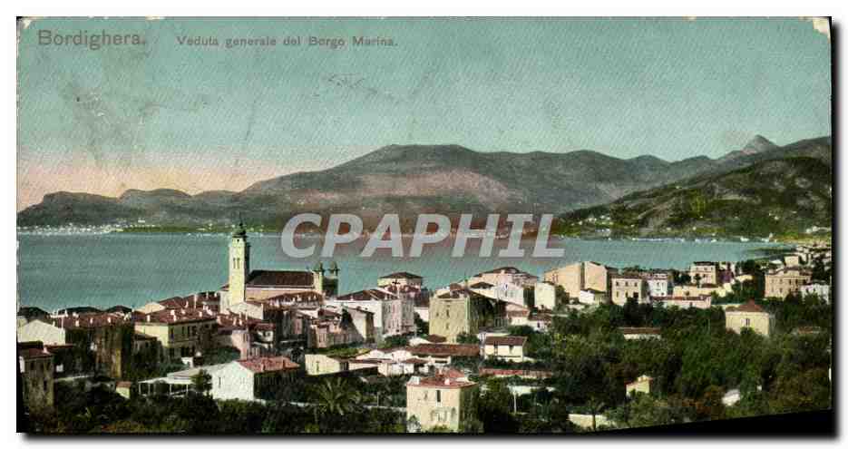CPA Bordighera Veduta generale del Barge Marina