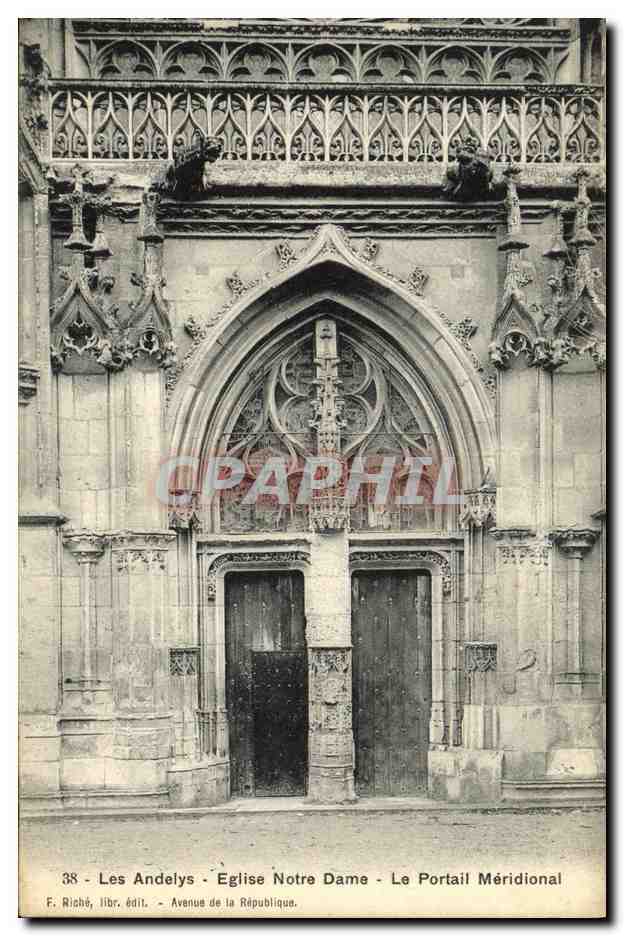 Les Andelys - Église Notre Dame - Le Portail Méridional — F. Riché, lib. édit. - Avenue de la République
