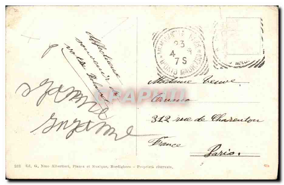 CPA Bordighera Marosi e la Villa Charles Garnier — Rückseite