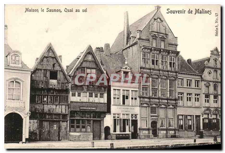 CPA Maison le Saumon Quai au sel Souvenir de Malines