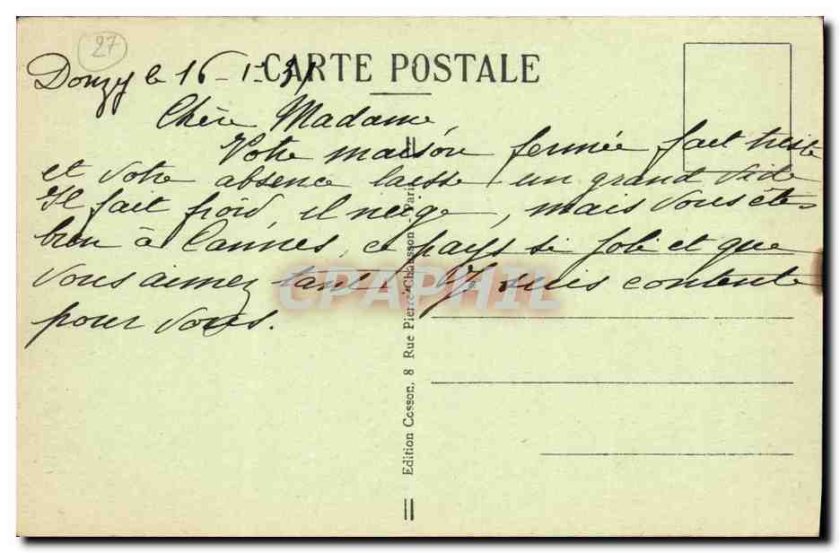 CPA Evreux La Cathedrale Portail Nord — Rückseite