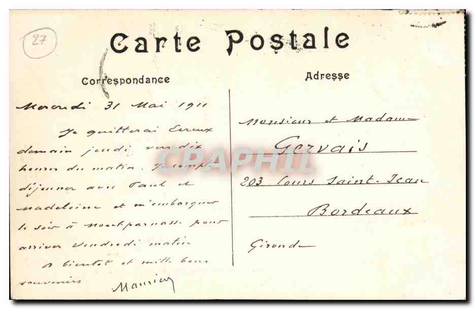 CPA Evreux Le beffroi vu du square du theatre  — Rückseite