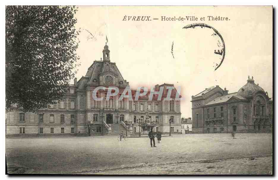 CPA Evreux Hotel de Vielle et Theatre