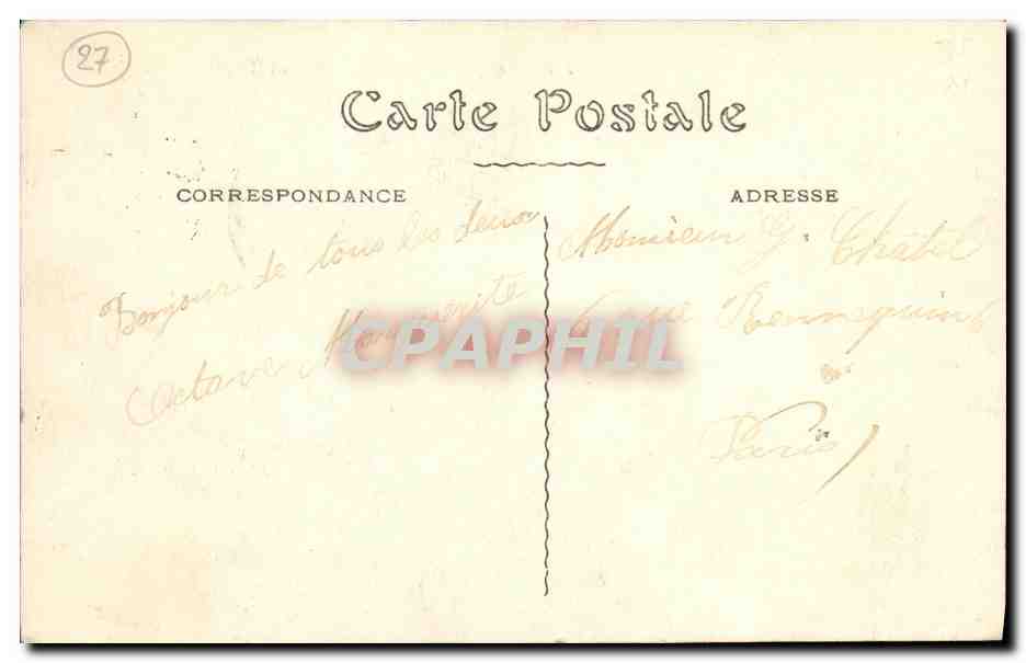 CPA Evreux Hotel de Vielle et Theatre — Rückseite