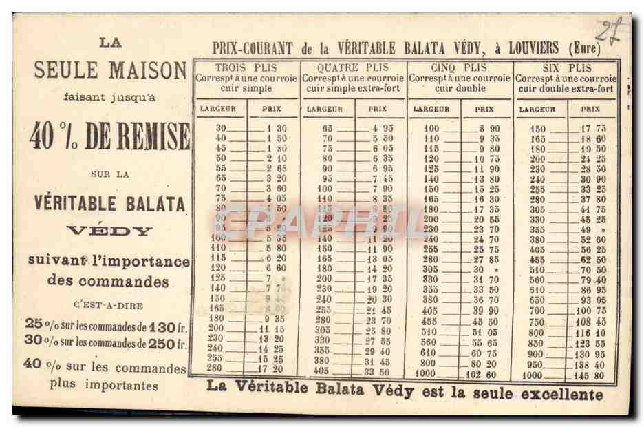 Sortie des ouvriers de la fabrique de Courroies à Louviers (Eure) — A. Védy — Éditeur J. E. Lembert, Grav. Louviers — Rückseite