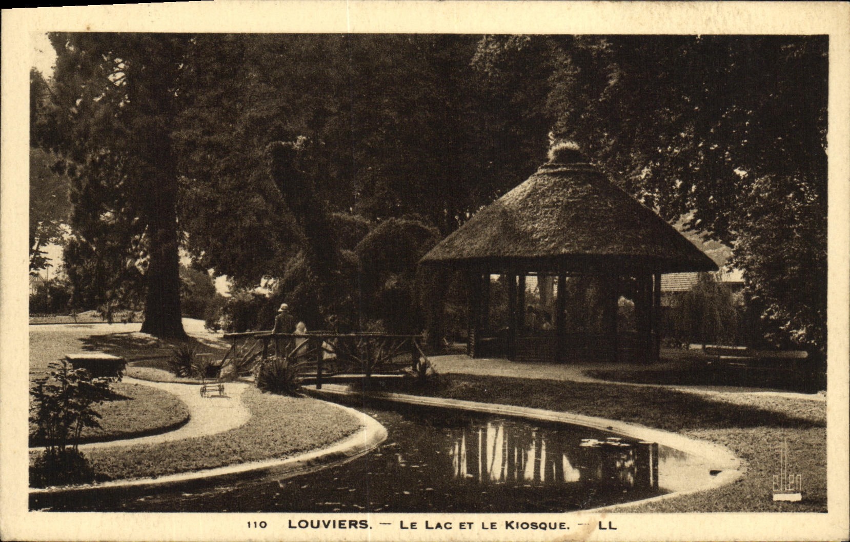 Louvières — Le Lac et le Kiosque — Édition Duro, n°110