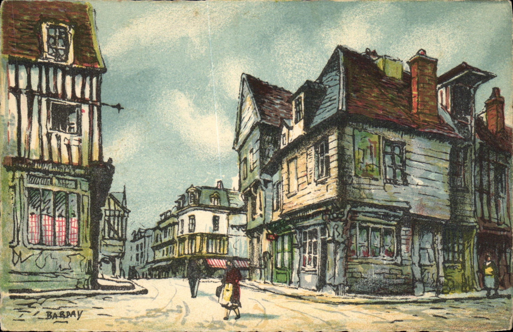 Alte Häuser — Rue du Neubourg — Louviers — CPAPHIL 3023 B