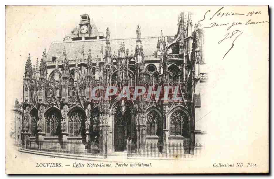 CPA Louviers Eglise Notre Dame Porche meridional