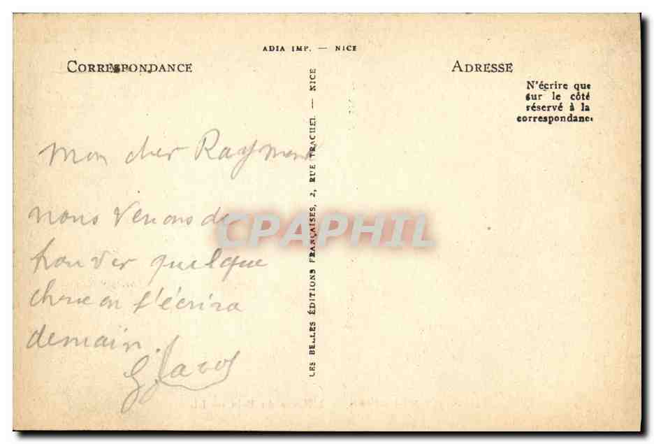 CPA Juan les Pins L Heure du Bain — Rückseite