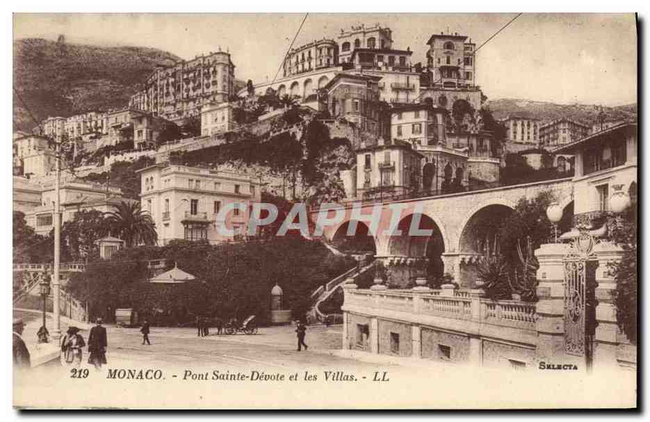 CPA Monaco Pont Sainte Devote et les Villas