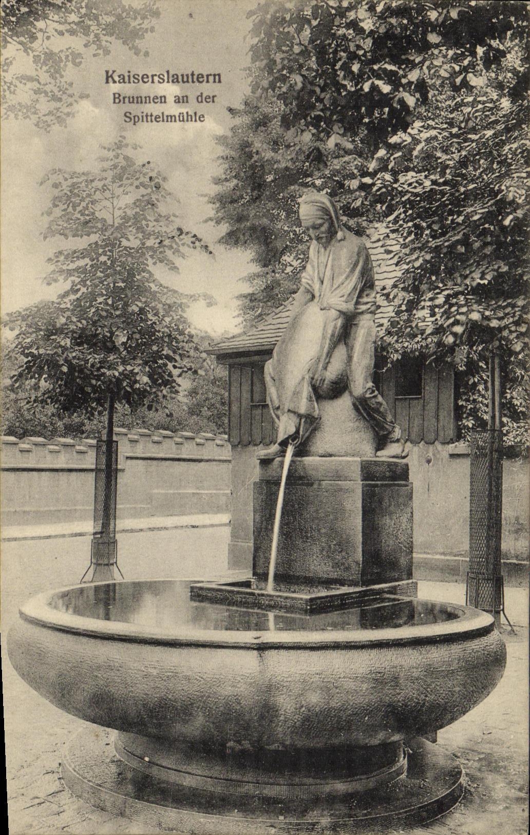 CPA Kaiserslautern Brunenn an der Spittelmuhle