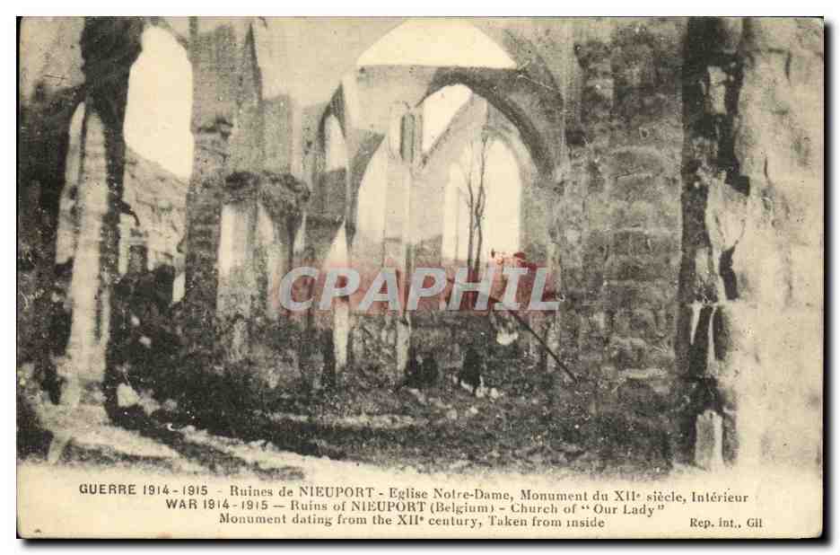 CPA Ruines de Nieuport Notre Dame Militaria