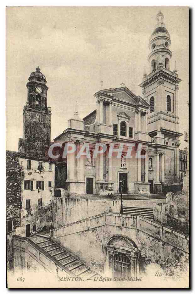CPA Menton L Eglise Saint Michel