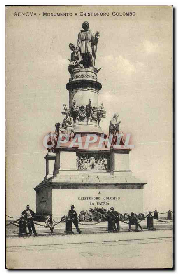 CPA Genova Monumento a Cristoforo Colombo Christophe Colomb