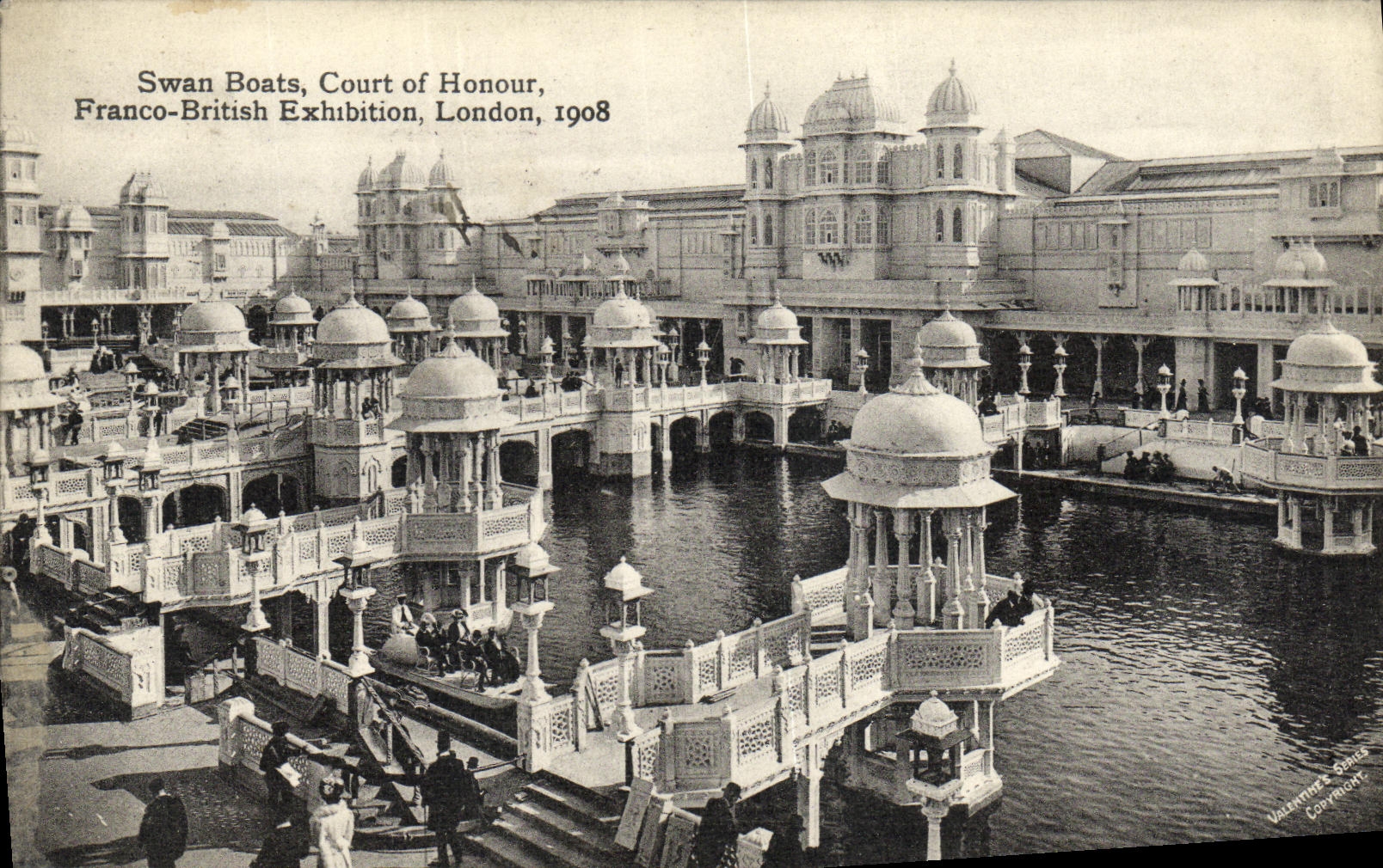 CPA Swan Boats Court of Honour Franco British Exhibition London 1908