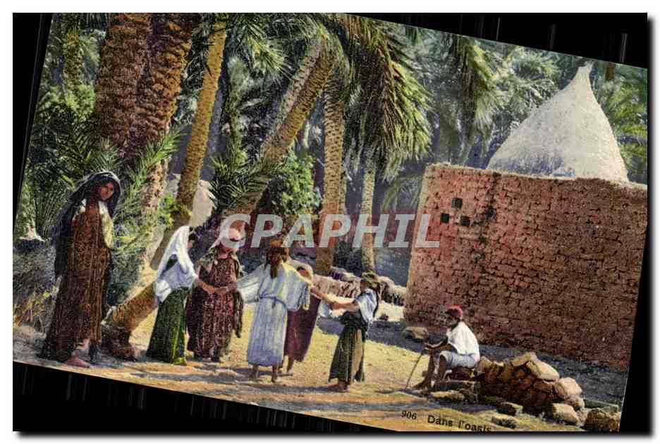 CPA Jardin dans L Oasis Au dos Cachet Armee du levant Cavalerie 