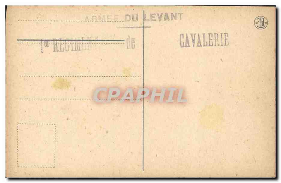 CPA Dans l oasis Au dos Cachet Armee du levant Cavalerie  — Rückseite