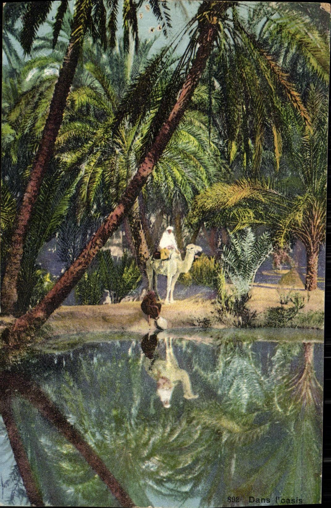 Dans l'oasis — scène d'été — éditeur L.C. n°899