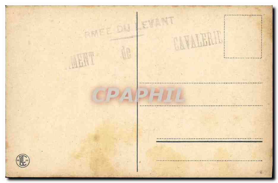 CPA Oasis Au dos Cachet Armee du levant Cavalerie  — Rückseite