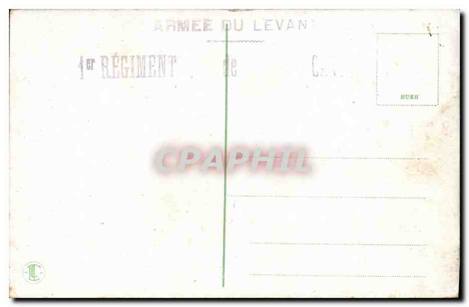 CPA Oasis Chameau Au dos Cachet Armee du levant Cavalerie  — Rückseite