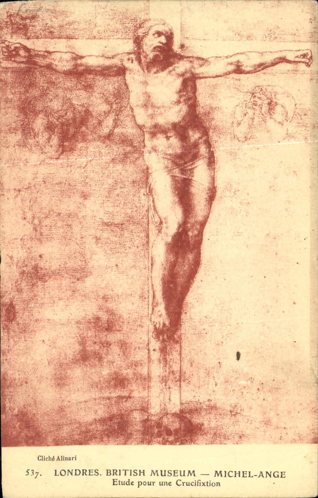 CPA Londres British Museum Michel Ange Etude pour une crucifixion