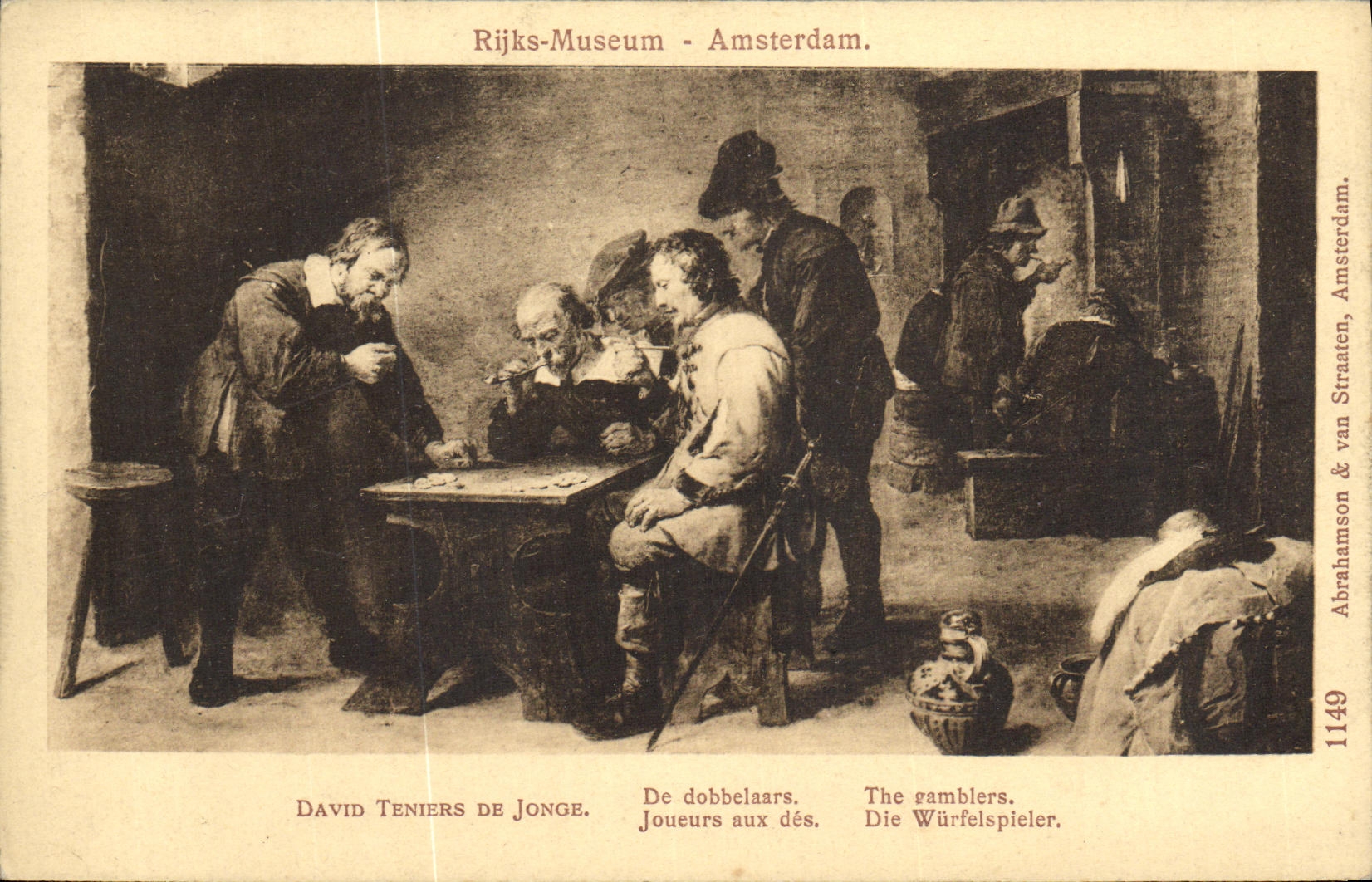 Joueurs aux dés — David Teniers de Jonge — Abrahamson & van Straaten, n°1149