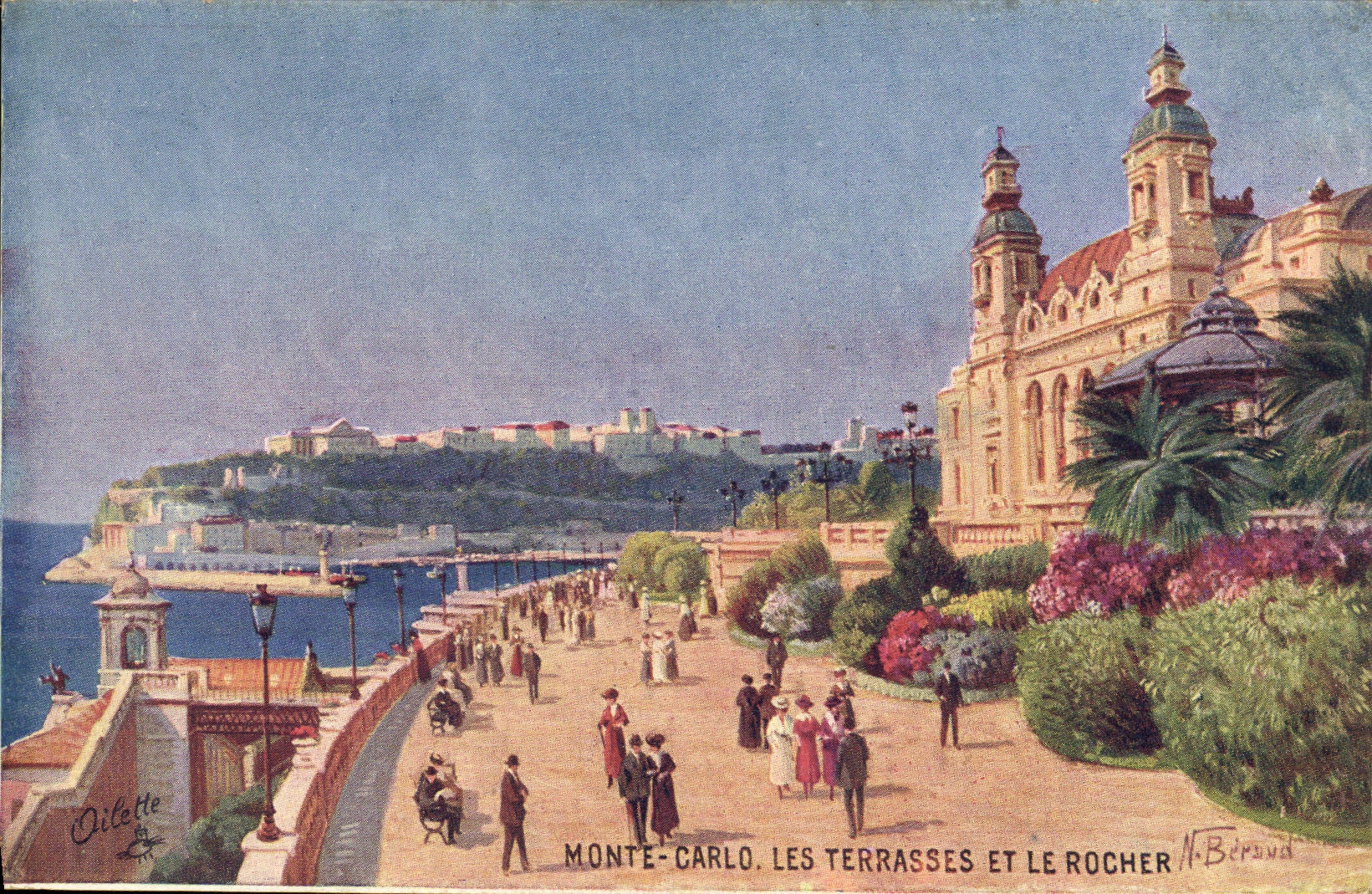 CPA Monte Carlo Les Terrasses Et Le Rocher
