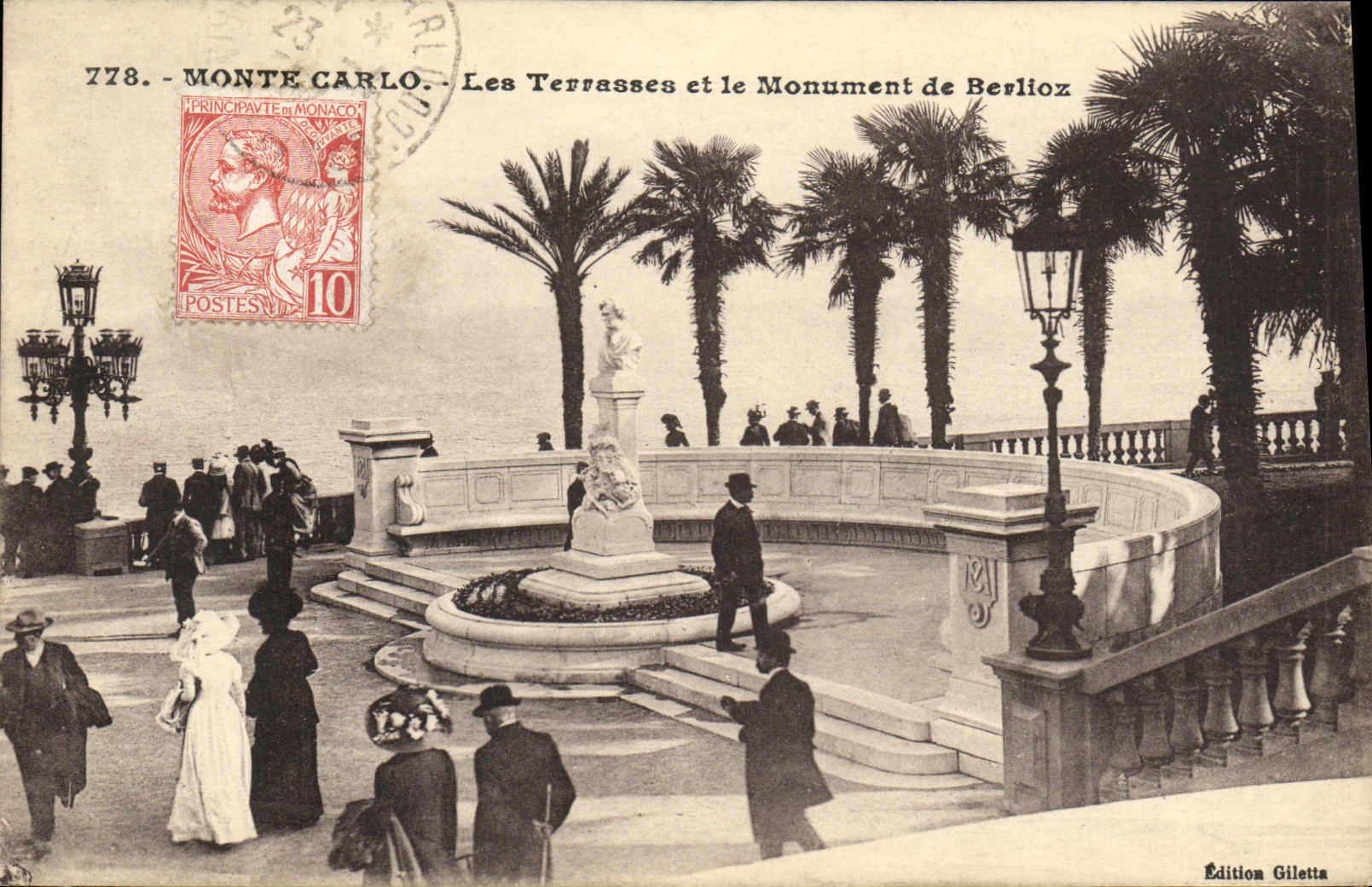CPA Monte Carlo Les Terrasses et le Monument de Berlioz