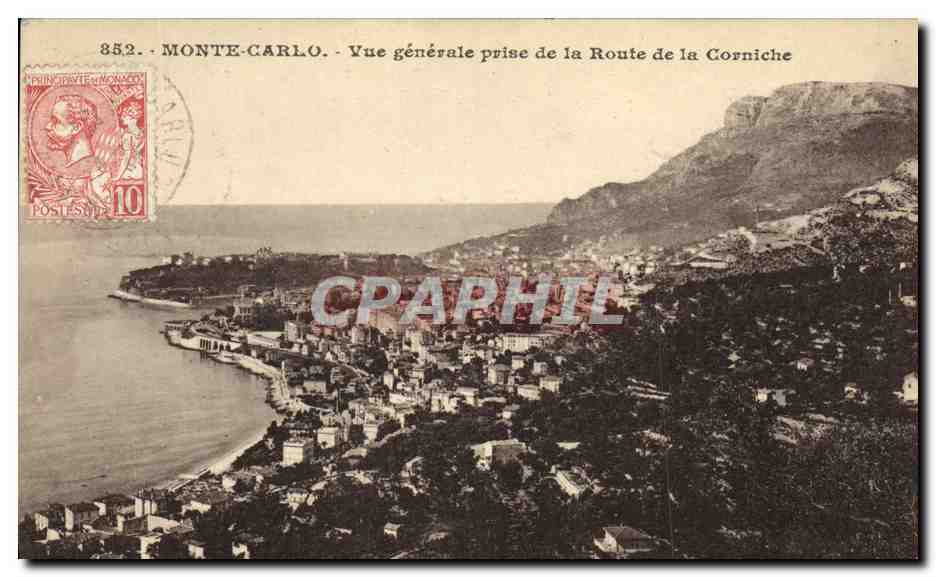 CPA Monte Carlo Vue Generale Prise de la Route de la Corniche